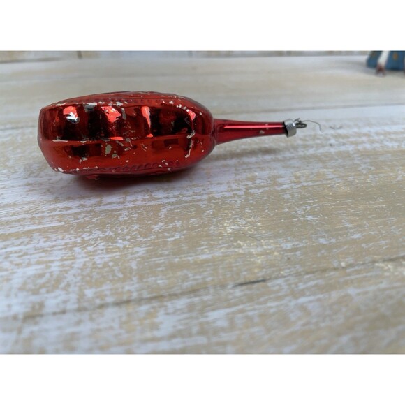 Antique Vintage Blown Glass Red CELLO VIOLA Christmas Ornament West Germany - Picture 5 of 10